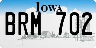 IA license plate BRM702