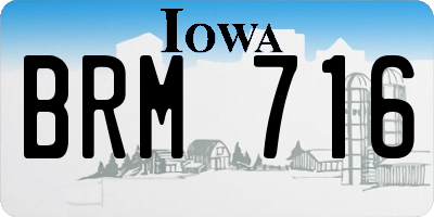 IA license plate BRM716