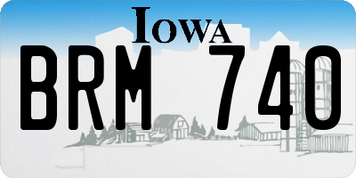 IA license plate BRM740