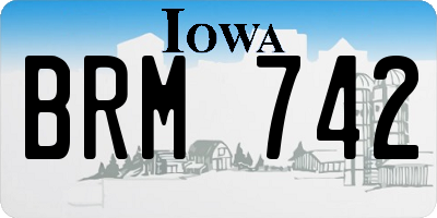 IA license plate BRM742