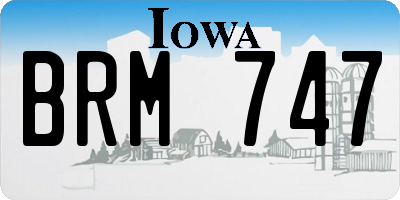 IA license plate BRM747