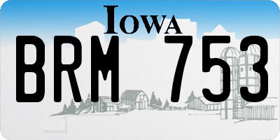 IA license plate BRM753