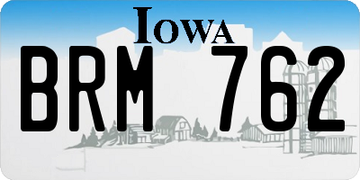 IA license plate BRM762
