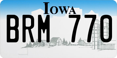 IA license plate BRM770