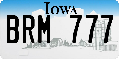 IA license plate BRM777