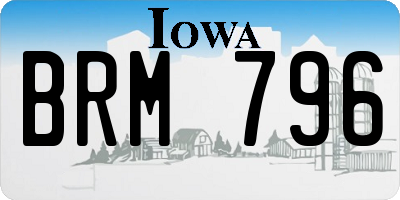 IA license plate BRM796
