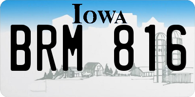 IA license plate BRM816