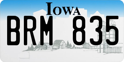 IA license plate BRM835