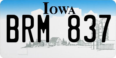 IA license plate BRM837