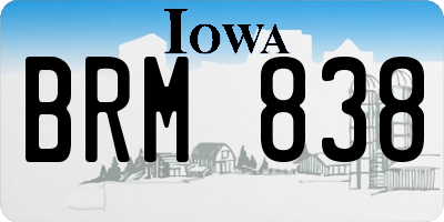 IA license plate BRM838