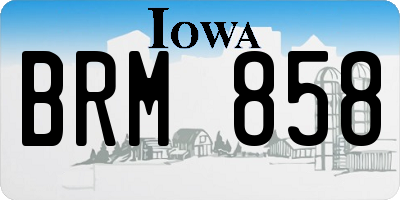 IA license plate BRM858
