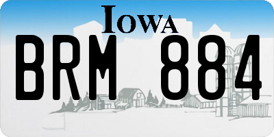 IA license plate BRM884