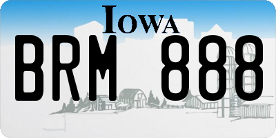 IA license plate BRM888