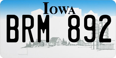 IA license plate BRM892