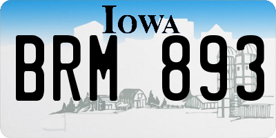IA license plate BRM893