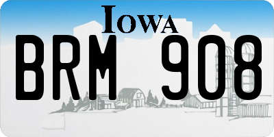 IA license plate BRM908