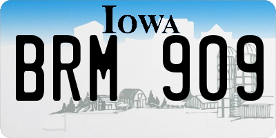 IA license plate BRM909