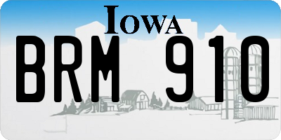 IA license plate BRM910