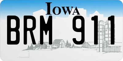 IA license plate BRM911