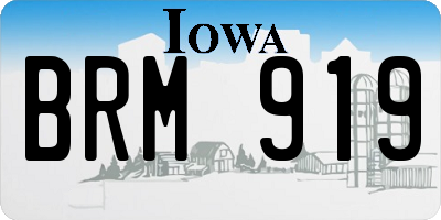 IA license plate BRM919