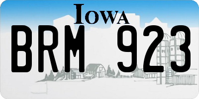 IA license plate BRM923