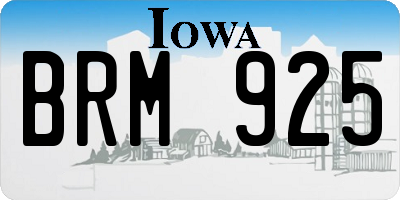 IA license plate BRM925