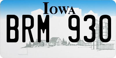 IA license plate BRM930