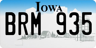 IA license plate BRM935