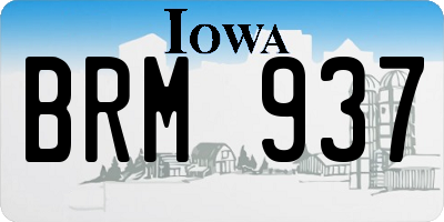 IA license plate BRM937