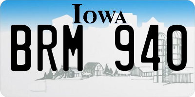 IA license plate BRM940