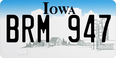 IA license plate BRM947