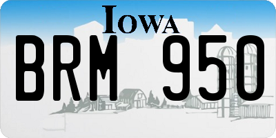 IA license plate BRM950