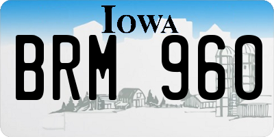 IA license plate BRM960