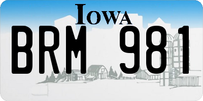 IA license plate BRM981