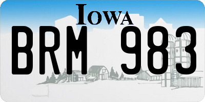 IA license plate BRM983