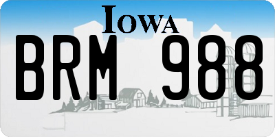IA license plate BRM988