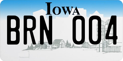 IA license plate BRN004
