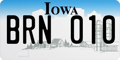 IA license plate BRN010