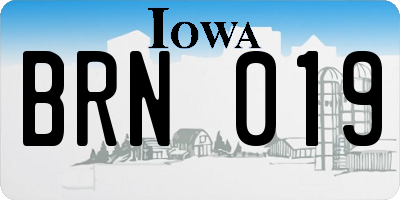 IA license plate BRN019