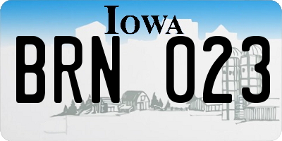 IA license plate BRN023