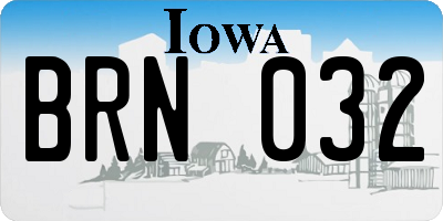 IA license plate BRN032