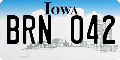 IA license plate BRN042