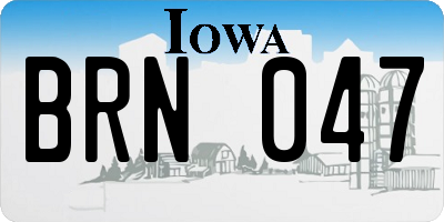 IA license plate BRN047