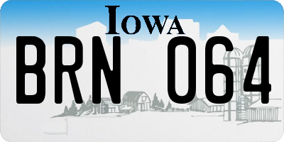 IA license plate BRN064