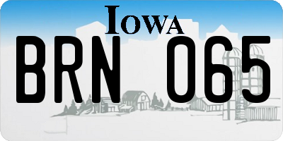 IA license plate BRN065