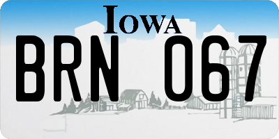 IA license plate BRN067