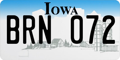 IA license plate BRN072