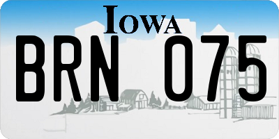 IA license plate BRN075