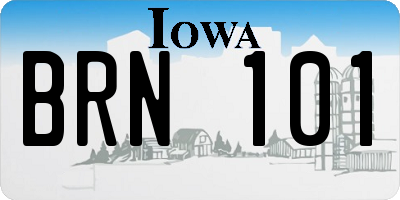 IA license plate BRN101