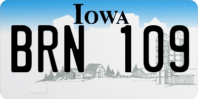 IA license plate BRN109